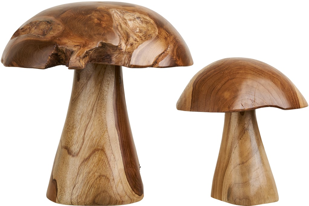 Kodi mushrooms koriste-esine teak/natural (2kpl/setti)
