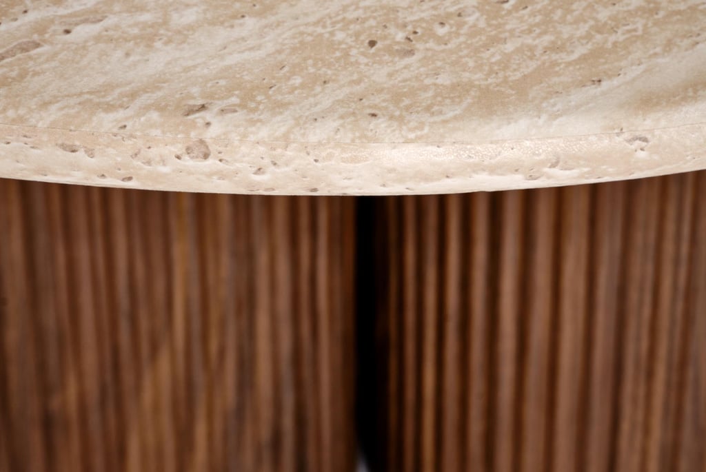 Harvey sohvapöytä matala, pähkinä / travertine