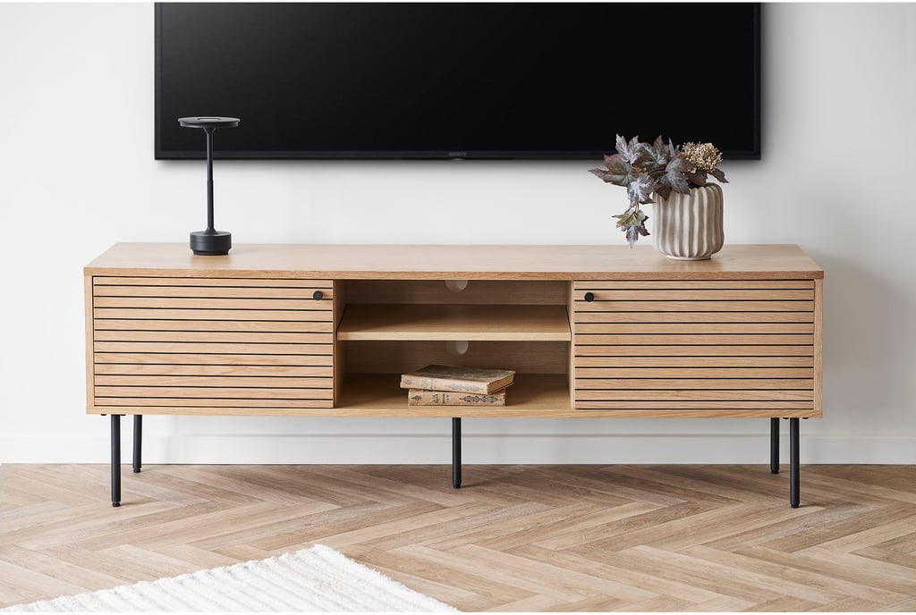 House Nordic Kyoto tv-taso 150x40, natural tammiviilu / mustat jalat