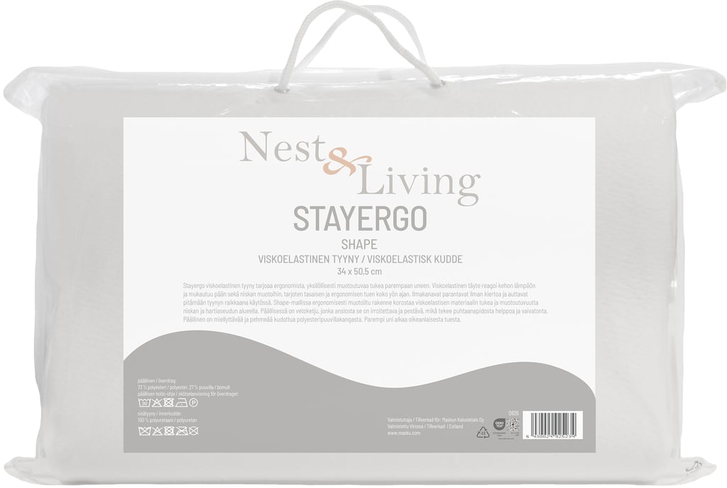 Stayergo Shape viskoelastinen tyyny 34x50,5 cm
