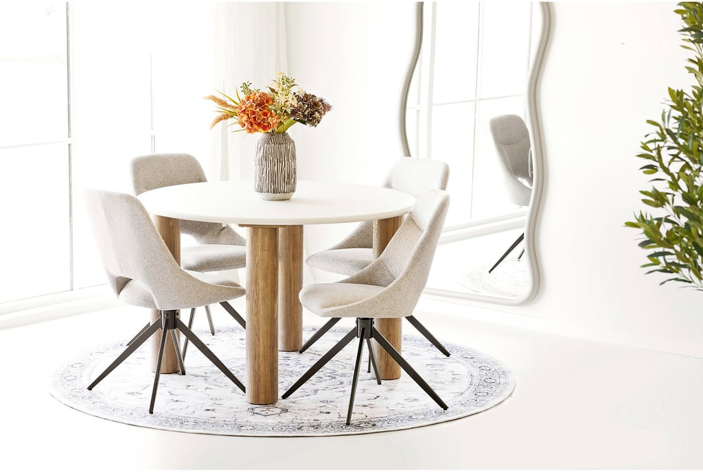 House Nordic matto, luonnonvalkoinen/beige/sininen, ø200 cm