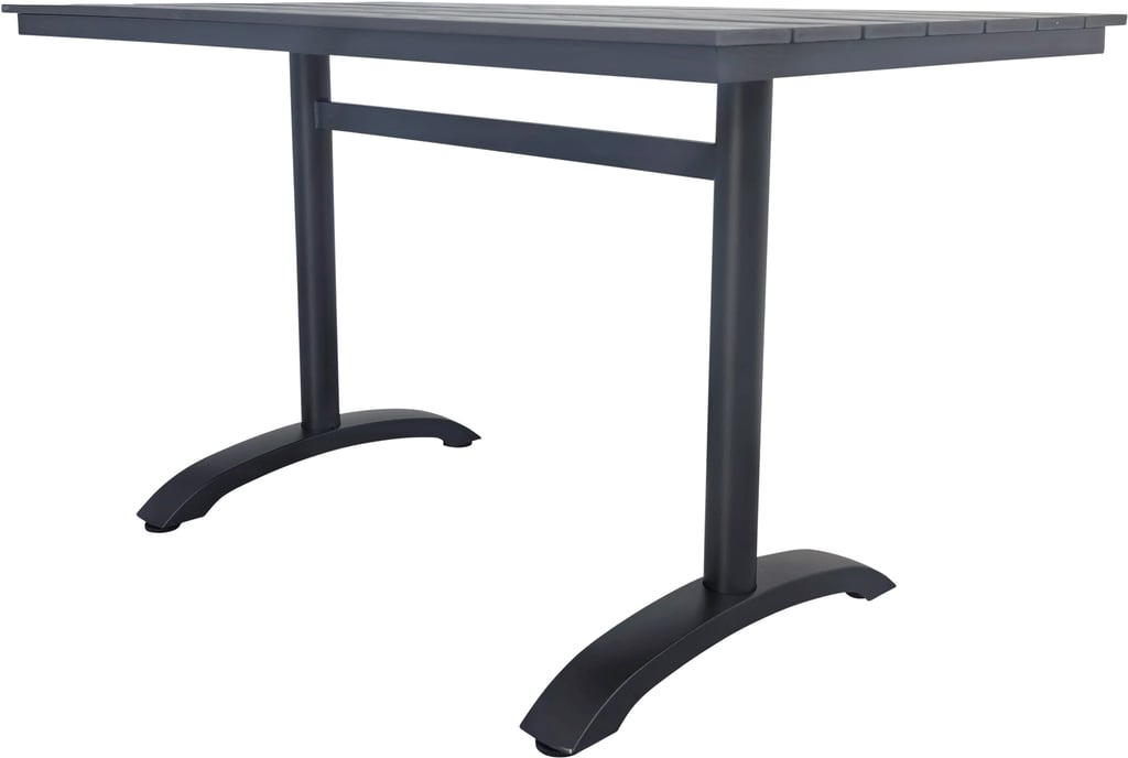 Dakota ruokapöytä 130x70cm: Tyylikäs musta alumiininen ruokapöytä, koko 130x70 cm, täydellinen ulkoilma- ja terassikaluste. Sopii erinomaisesti parvekkeelle tai puutarhaan.