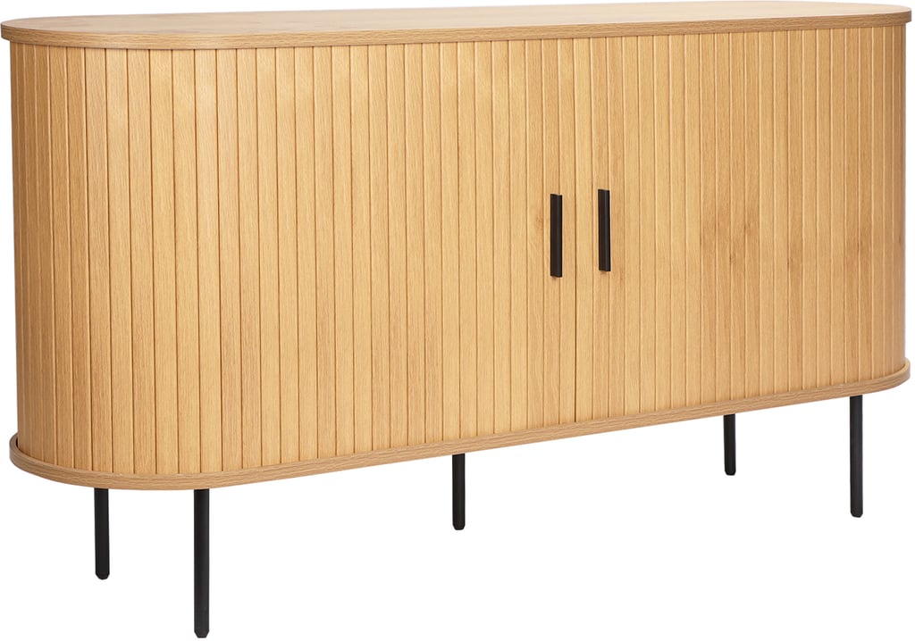 Pihla senkki 140x40x76cm, tammen värinen melamiini / mustat jalat