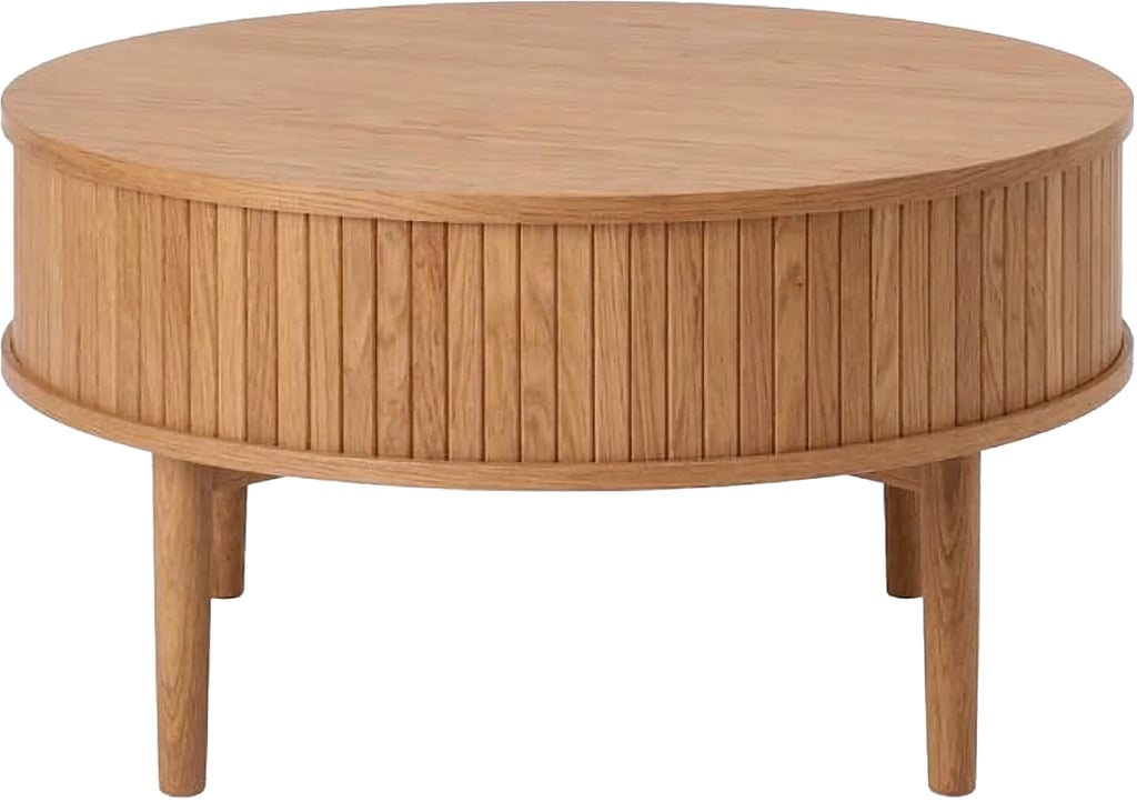 Meta sohvapöytä pyöreä 85 cm, natural tammi (viilu)