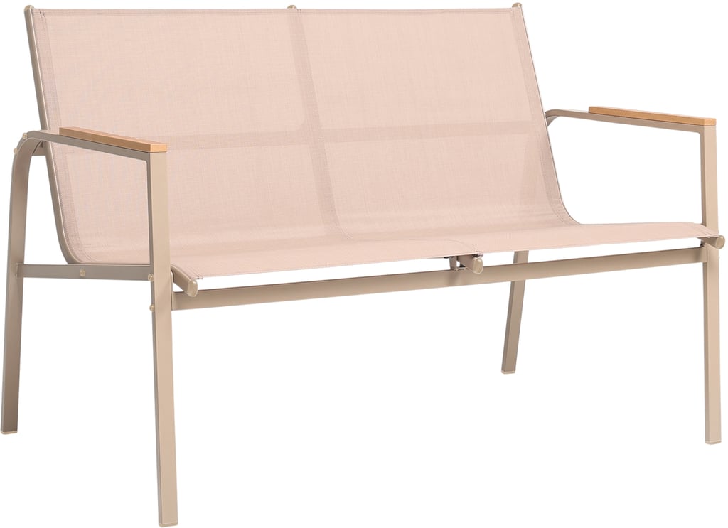 Solar sohvaryhmä 2+1+1 ja sohvapöytä: Tyylikäs taupe-beige sohvaryhmä ulkokäyttöön, täydellinen terassille tai parvekkeelle. Kestävä ja mukava, tuo viihtyisyyttä puutarhaan.