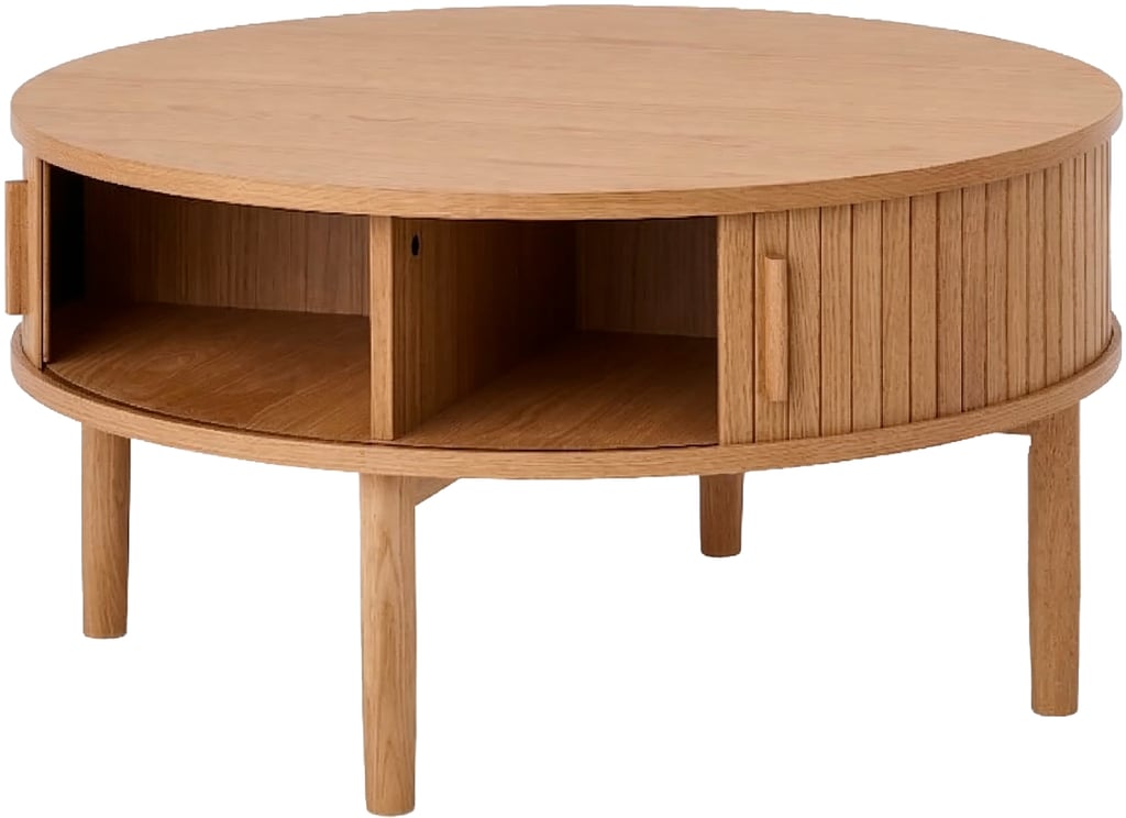 Meta sohvapöytä pyöreä 85 cm, natural tammi (viilu)