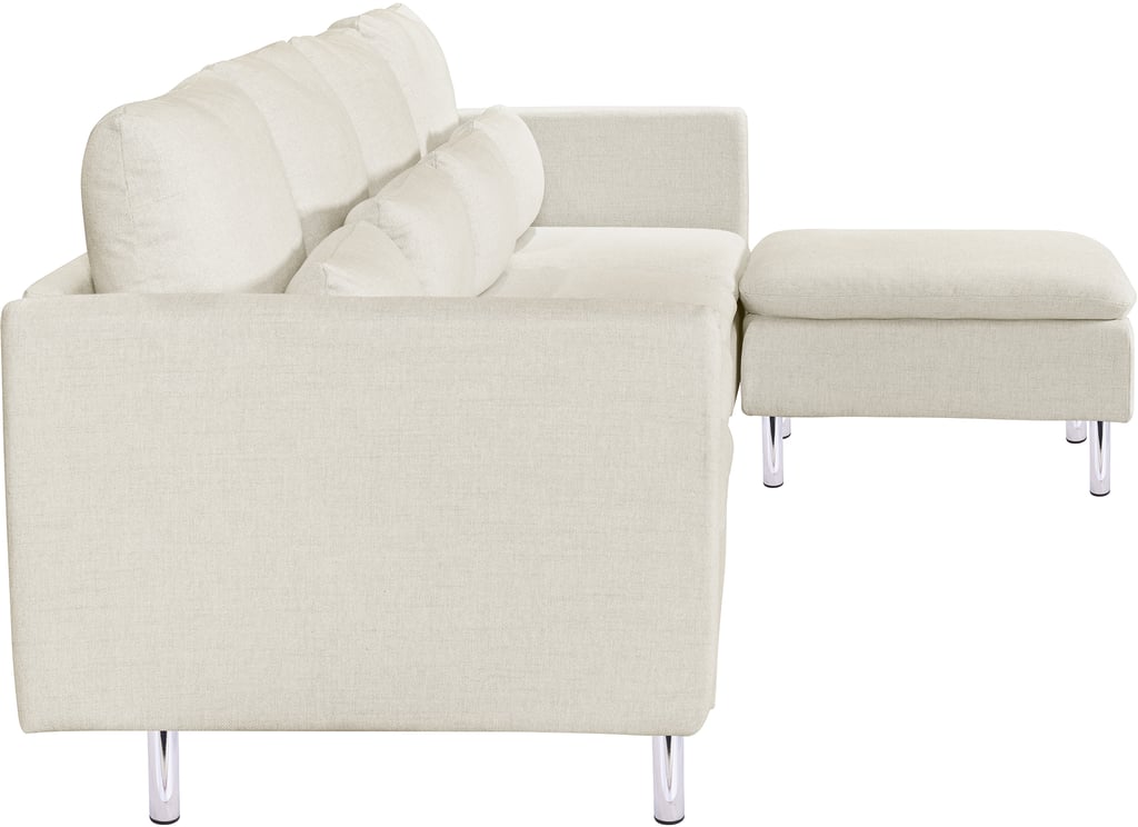 Lotti 4-istuttava divaanisohva, beige: Tyylikäs beige divaanisohva, jossa on tilaa neljälle. Sopii täydellisesti olohuoneeseen, luoden mukautuvan ja modernin istuintilan.