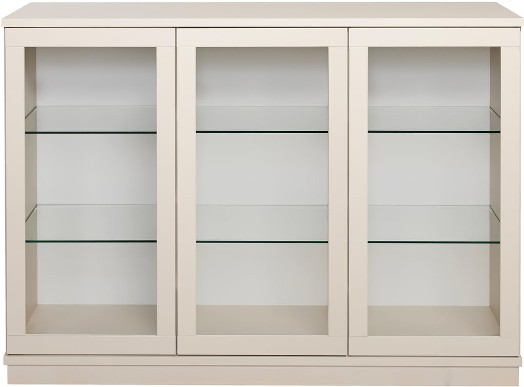 Sata korkea senkki nro 68. 138cm 3 lasiovea greige, sokkeli