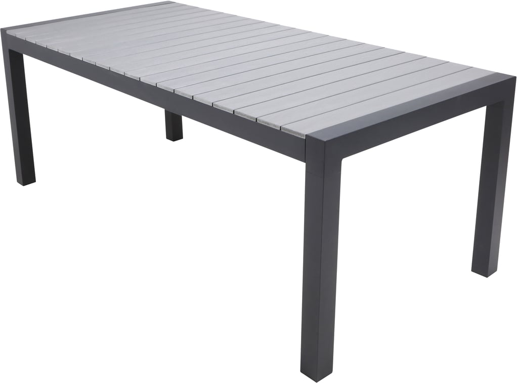 Dakota jatkopöytä 205/275x95cm: Tyylikäs musta alumiinijatkopöytä ulkokäyttöön, 205-275x100 cm. Sopii täydellisesti terassille tai puutarhaan ruokailuryhmäksi. Kestävä ja helppohoitoinen.