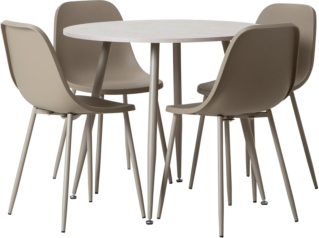 Silja ruokailuryhmä pyöreä 90cm neljälle, hiekka / khaki
