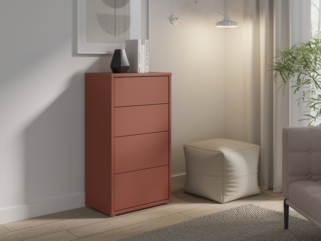 Kajo lipasto 4-ltk kapea terracotta