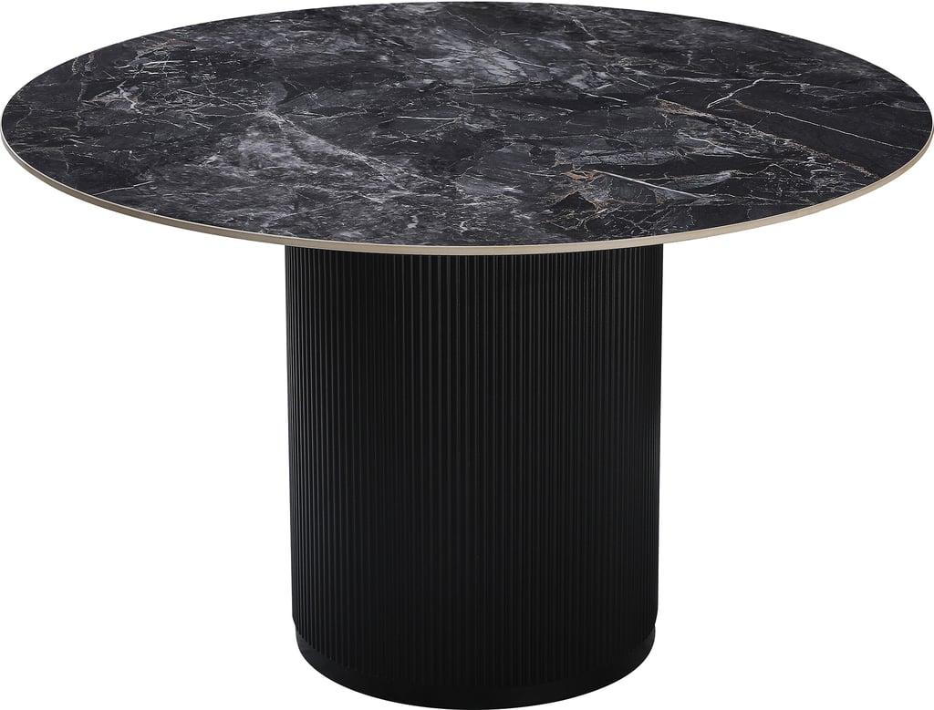 North Collection Kalida ruokapöytä pyöreä 120cm musta: Tyylikäs musta pyöreä ruokapöytä, täydellinen kahdelle tai neljälle. Sopii moderniin ruokailutilaan. Kestävä ja elegantti valinta.