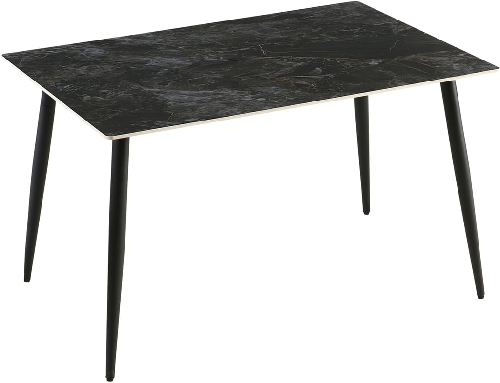 Norma ruokapöytä 120cm musta: Tyylikäs musta marmorinen ruokapöytä, 120x70 cm, sopii täydellisesti ruokailutilaan kahdelle tai neljälle. Moderni muotoilu, kestävä jalka.