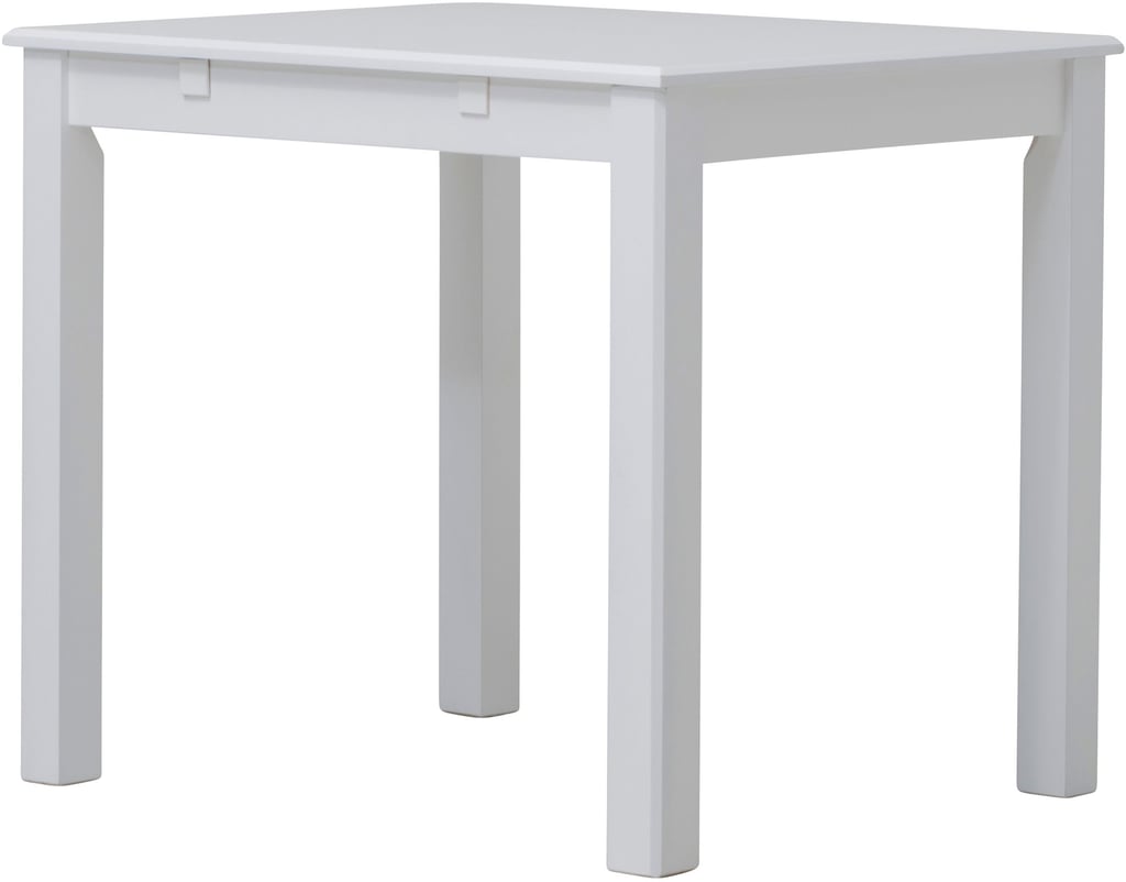 Hovi ruokapöytä 70x85, valkoinen: Tyylikäs valkoinen ruokapöytä kahdelle, täydellinen ruokailutilan sisustukseen. Kompakti muotoilu, moderni ilme, kestävä rakenne.