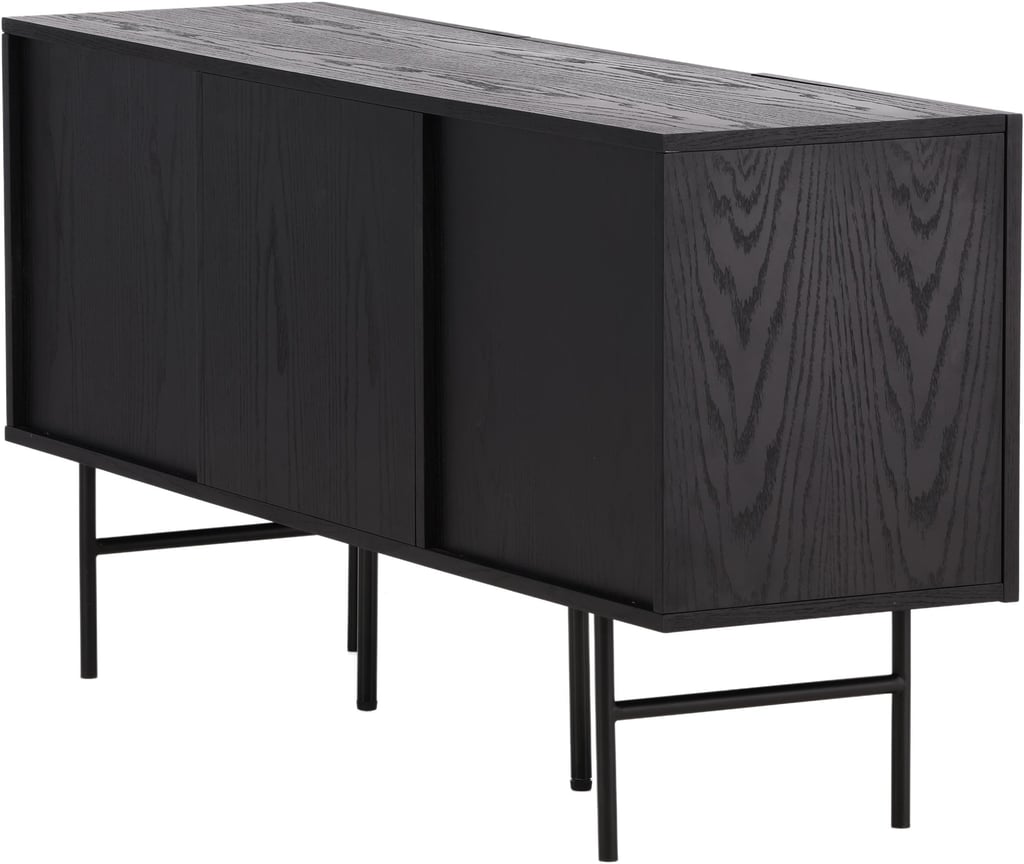 Björkön senkki 150x75 cm: Tyylikäs matala senkki, musta, 150x75 cm. Sopii täydellisesti olohuoneen tai makuuhuoneen säilytyskalusteeksi. Moderni muotoilu, runsaasti säilytystilaa.