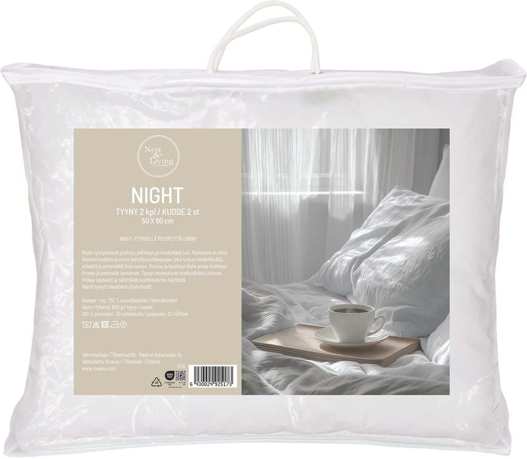 Night tyyny 2 kpl 50x60 cm