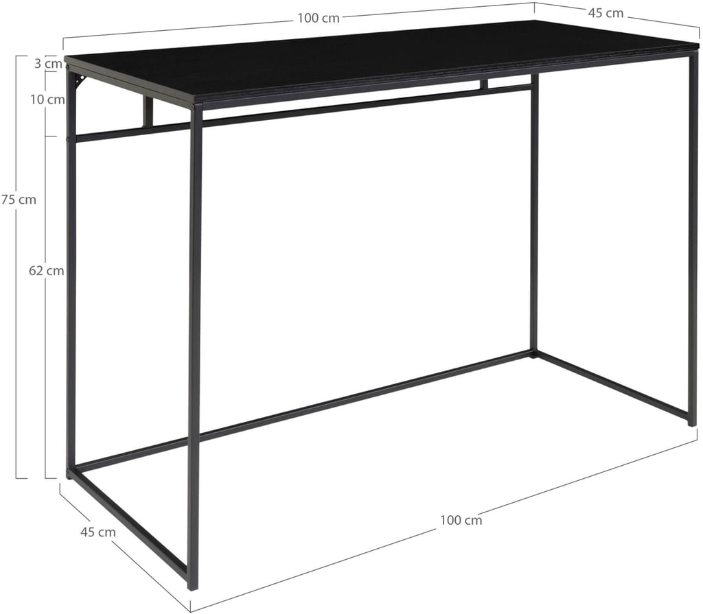 House Nordic Vita työpöytä 100x45x75cm, musta