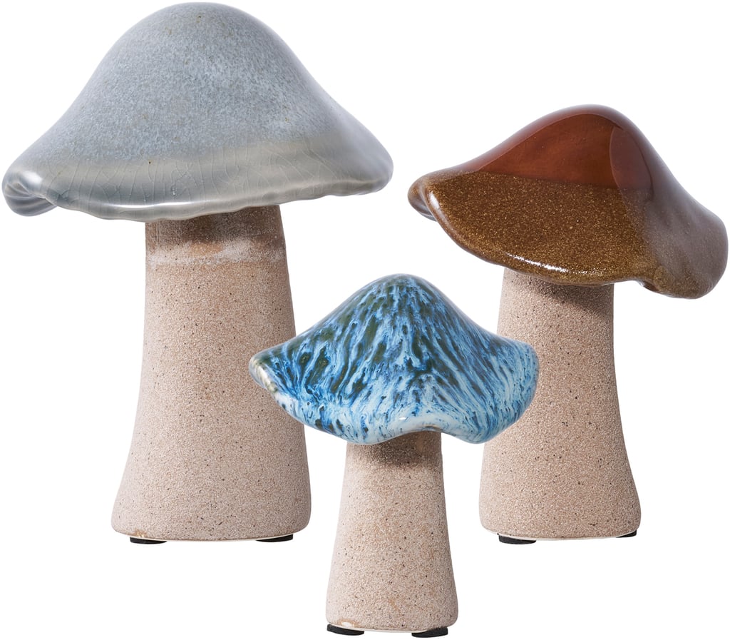 Mushrooms koriste-esinesetti vihreä/ruskea/sininen (3kpl/setti)