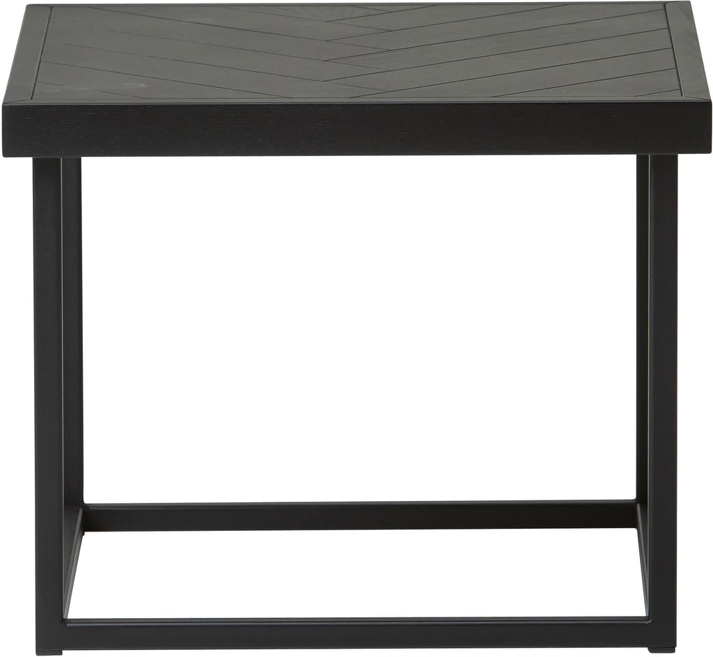 Kaiku sohvapöytä 50x50 musta saarni: Kaiku-sohvapöytä mustasta saarnista, 50x50 cm, tyylikkäät mustat metallijalat. Täydellinen olohuoneen sisustukseen ja säilytykseen.