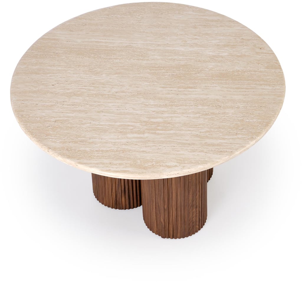 Harvey sohvapöytä matala, pähkinä / travertine