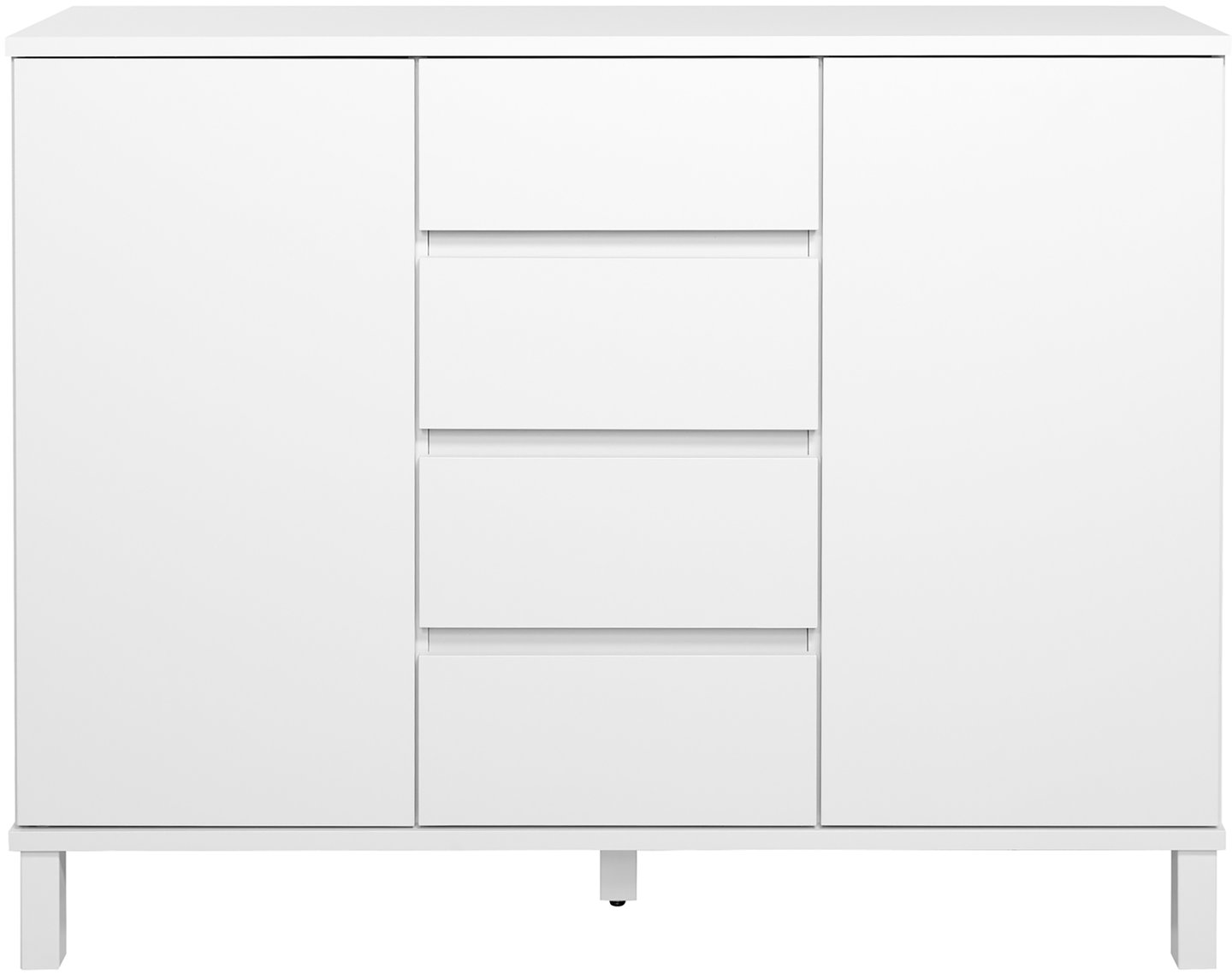 Sata korkea senkki nro 64. 138cm 2 ovea + 4ltk valkoinen, kantikas jalka