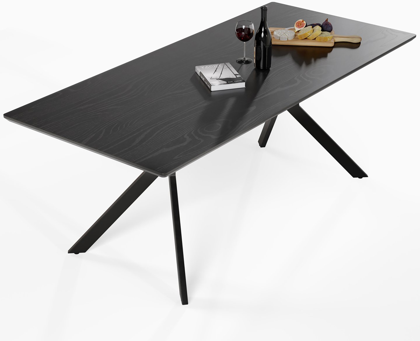 Greta ruokapöytä 220x90 cm musta