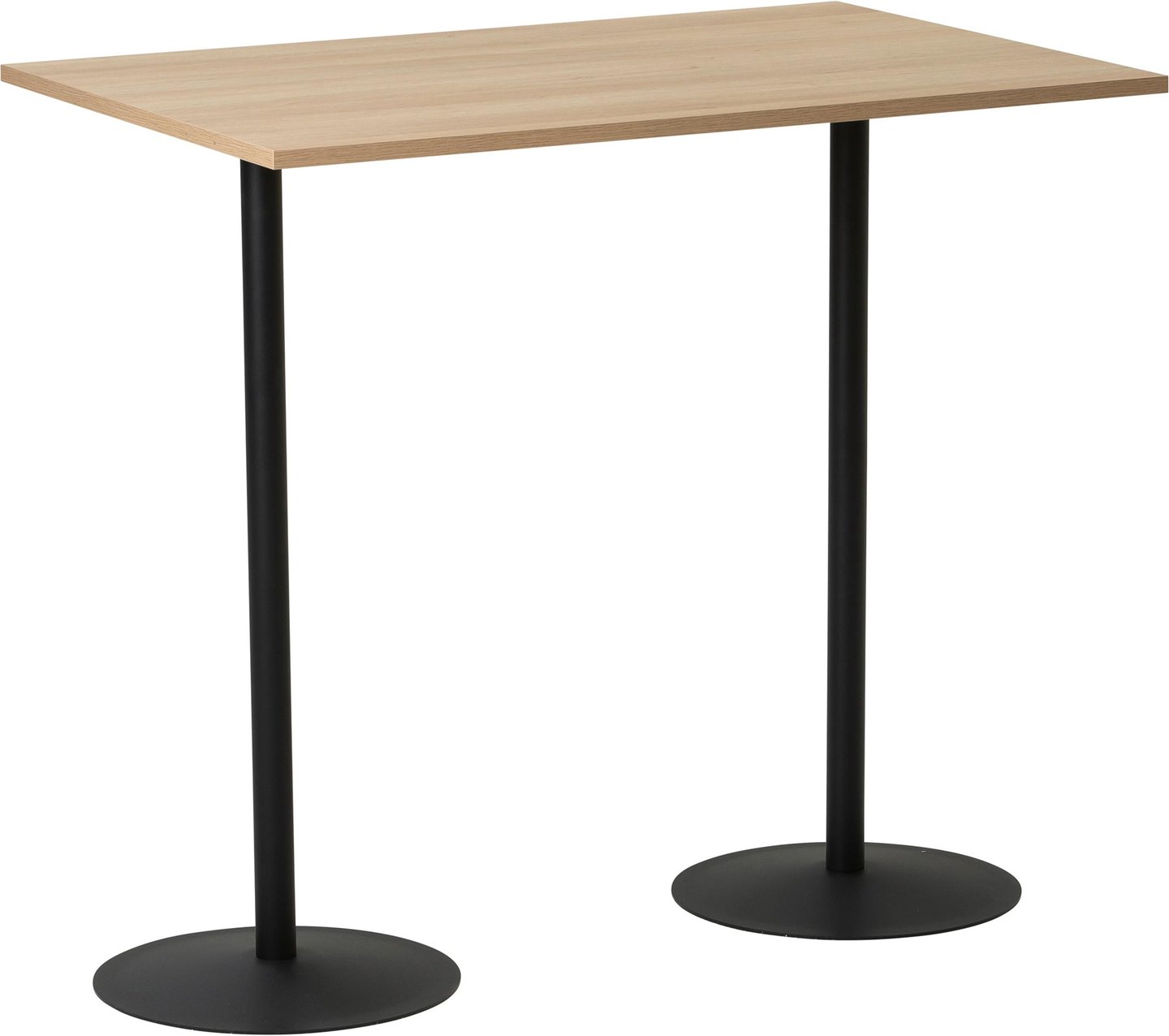 Rose baaripöytä 120x60 tammi/musta (sis. 2 jalkaa): Tyylikäs kahden hengen ruokapöytä, tammi. Sopii täydellisesti pieniin ruokailutiloihin ja moderniin sisustukseen.
