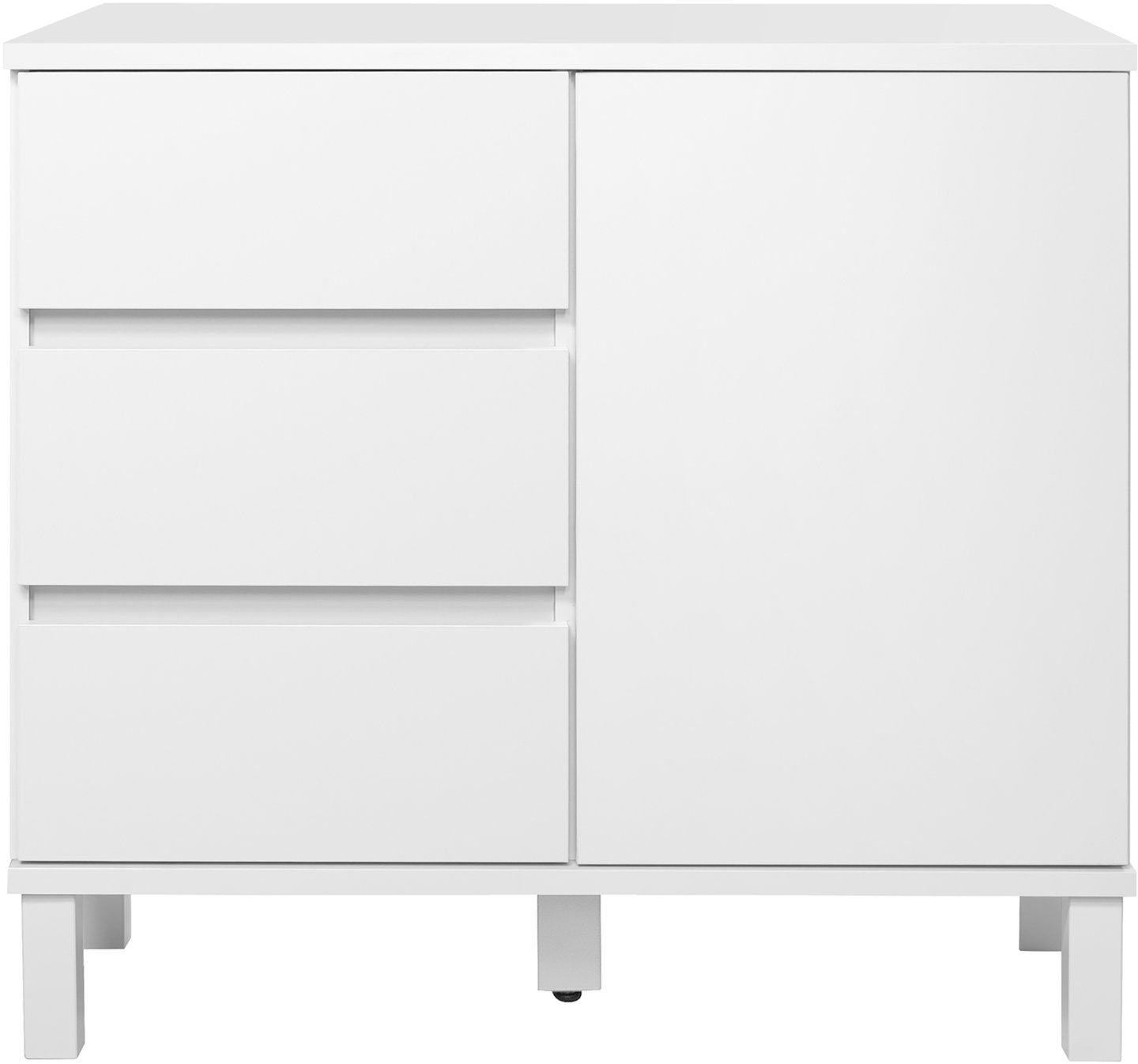 Sata lipastokaappi nro 17. 92cm ovi oikea + 3ltk valkoinen, kantikas jalka