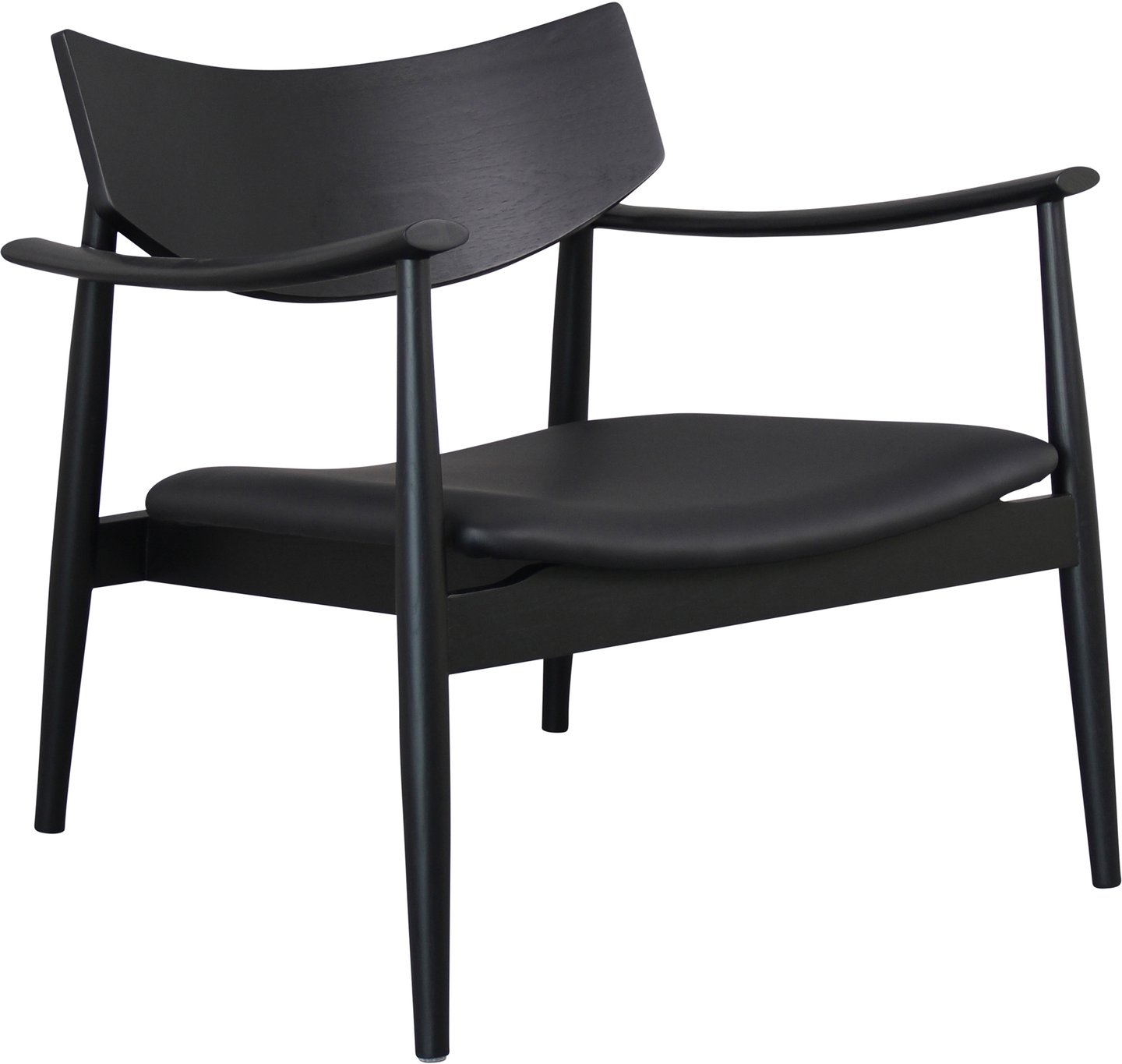 Eagle nojatuoli, musta runko / musta keinonahka: Tyylikäs musta nojatuoli, jossa musta runko. Erinomainen lisä olohuoneeseen tai luku- ja rentoutumiskulmaukseen. Moderni design, mukava istuin.