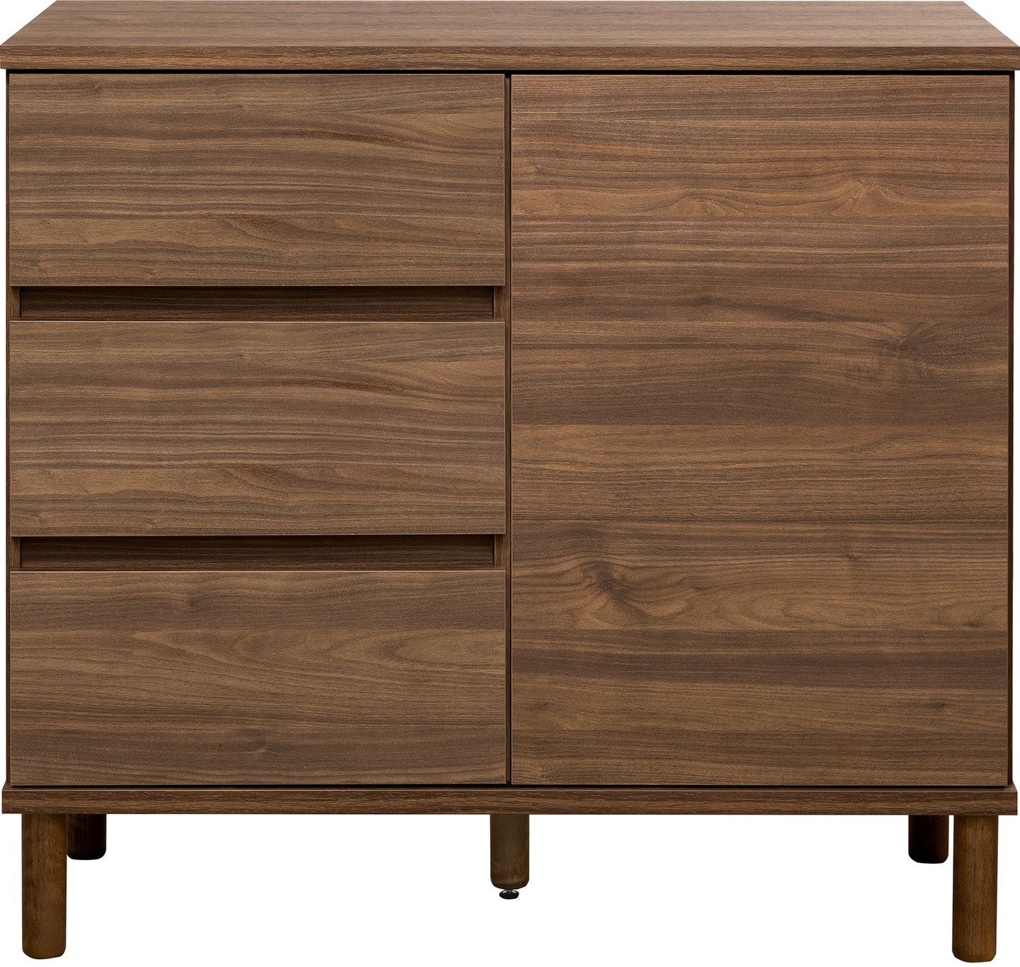 Sata lipastokaappi nro 17. 92cm ovi oikea + 3ltk ruskea, pyöreä jalka