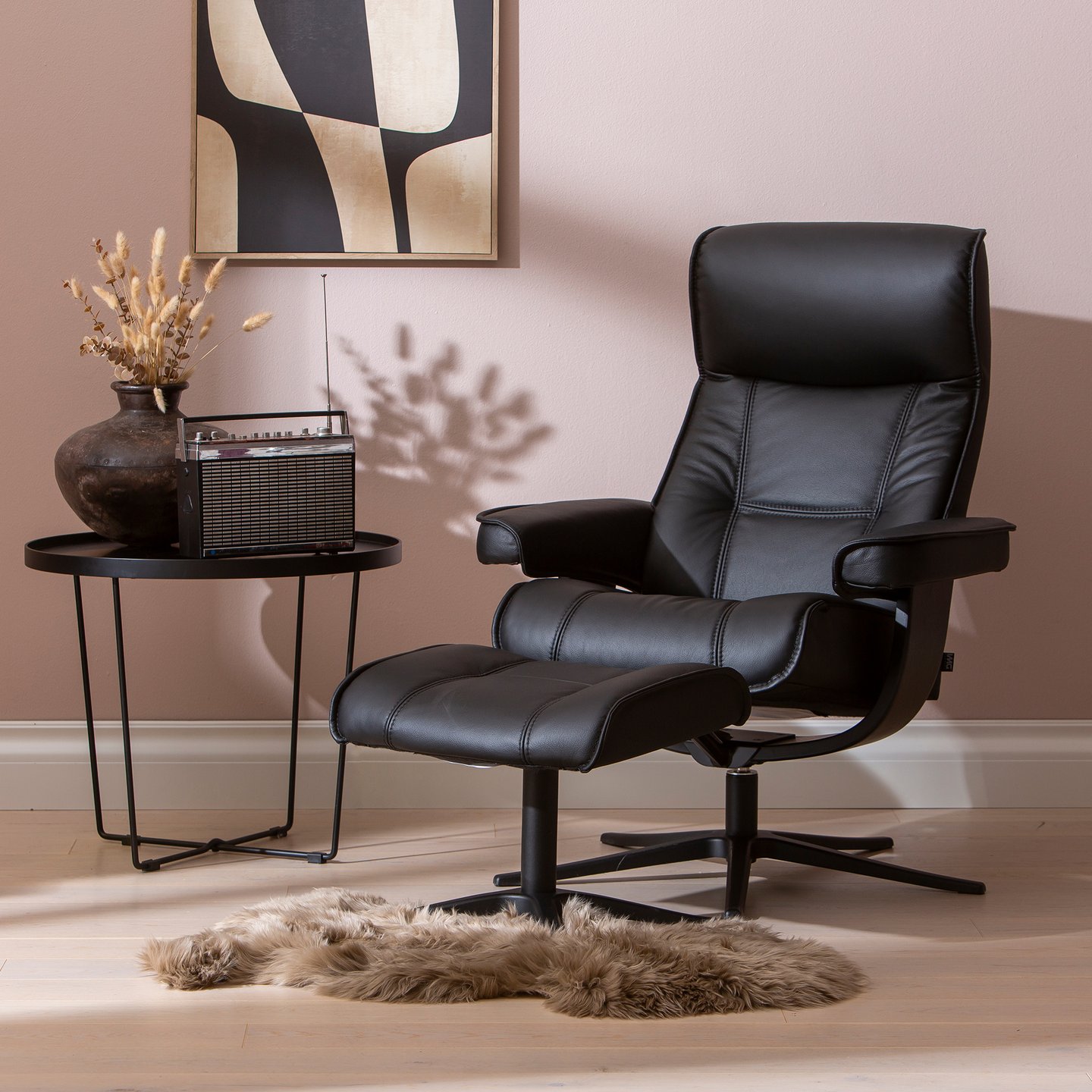 Viking tuoli + rahi, vakiokorkeus, Star-jalka classic musta, puu 920 musta, Prime/kn black 301