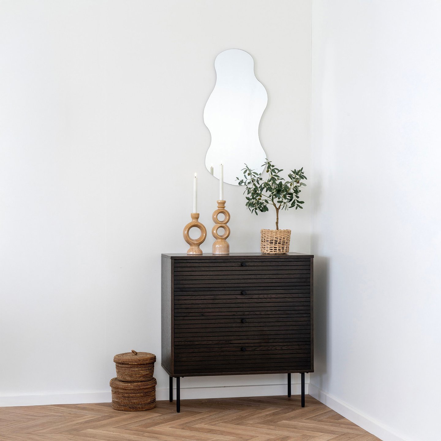 House Nordic Kyoto lipasto 80x40x85, smoked tammiviilu / mustat jalat