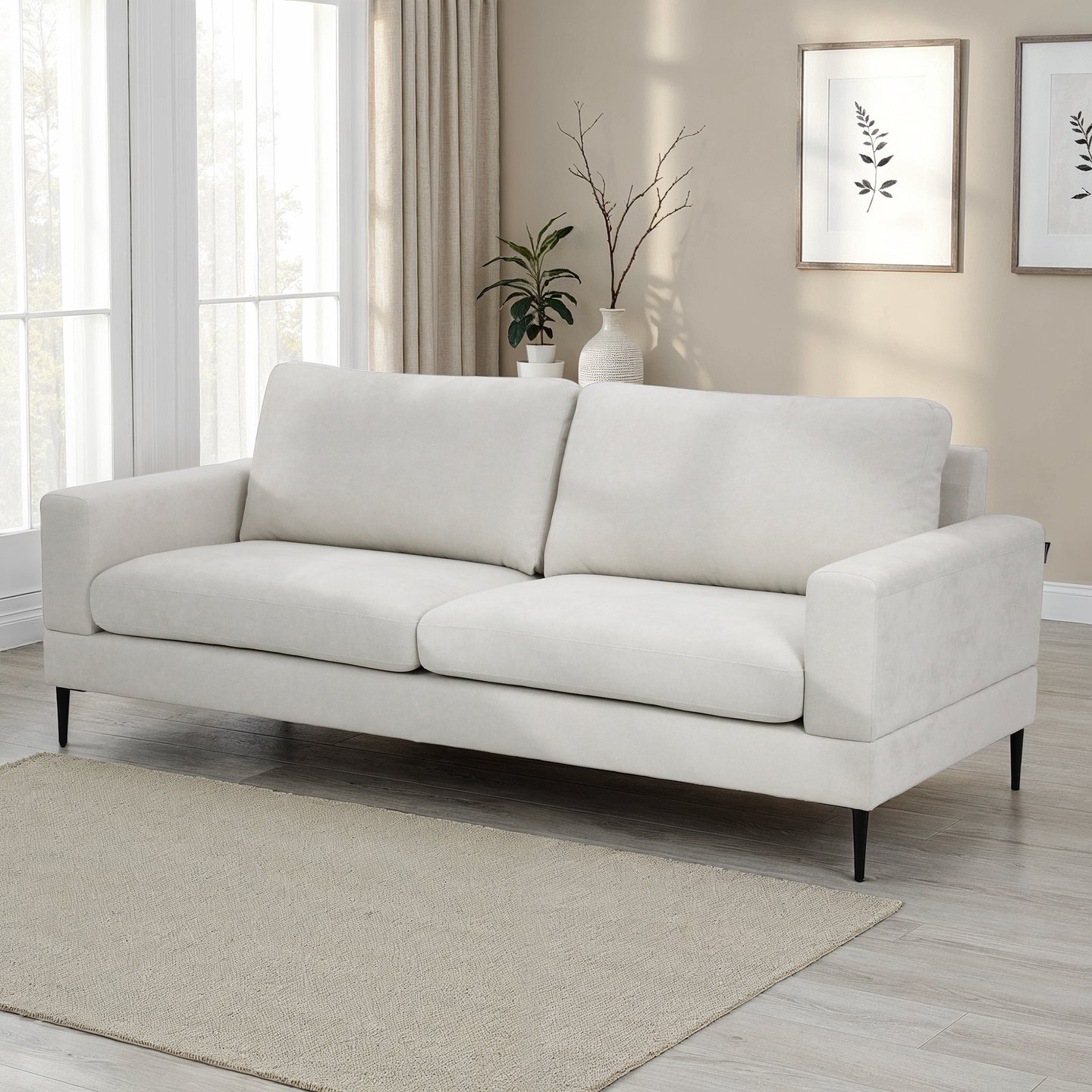 Capri 3-istuttava sohva, Cloud 02-kankaalla