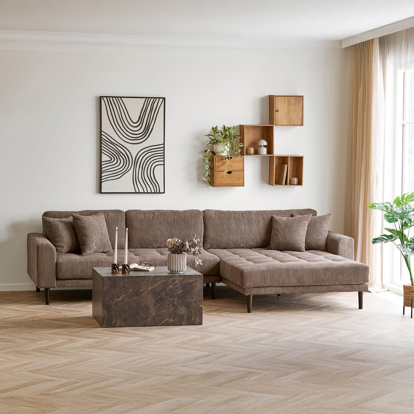 House Nordic Lido divaanisohva oikea, vaaleanruskea