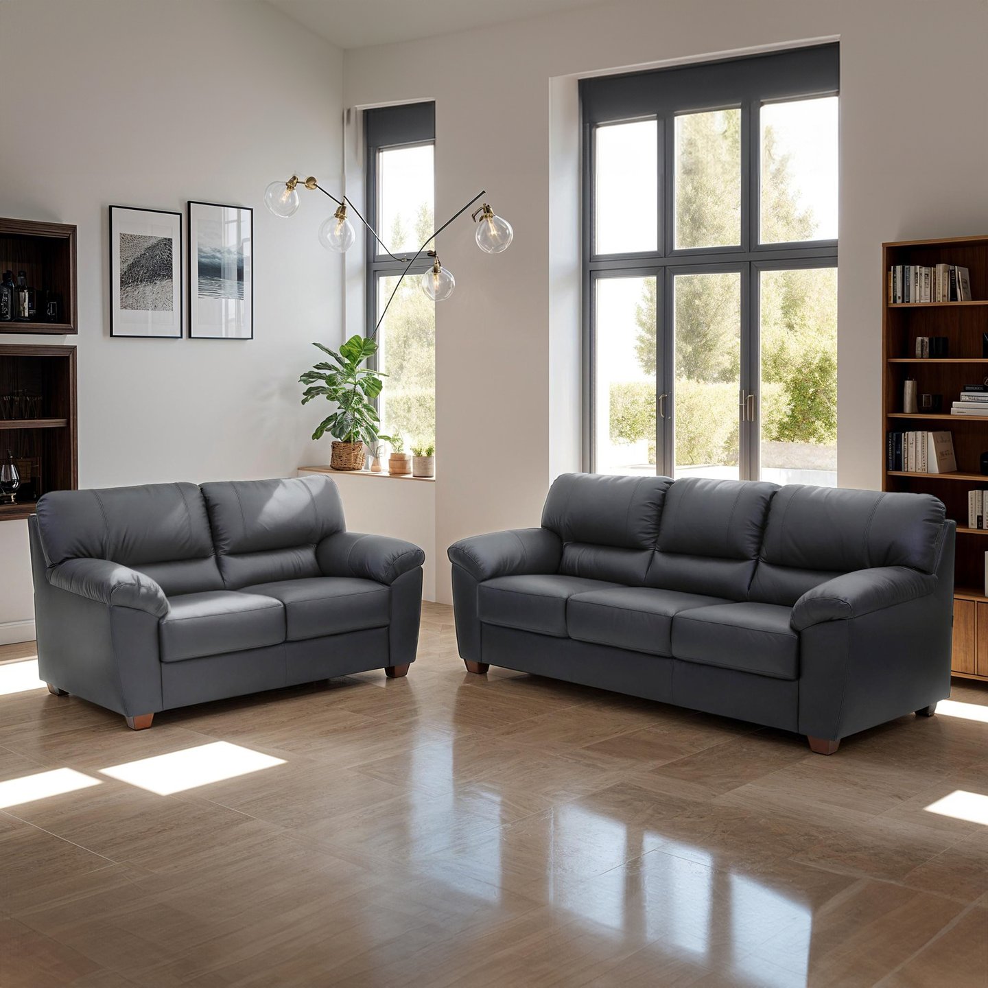 Modena sohvaryhmä 3+2 -ist. musta nahka