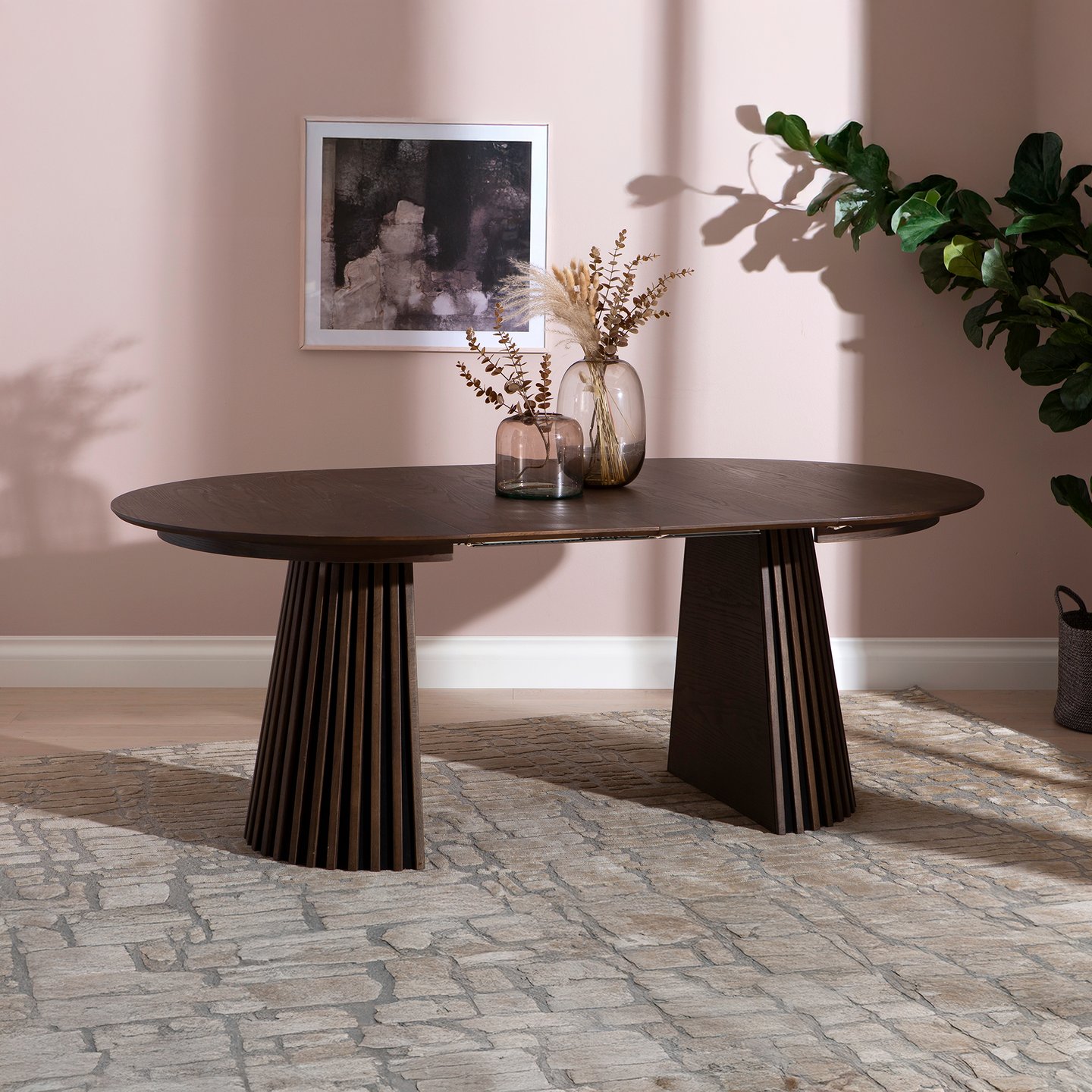 Metz jatkettava ruokapöytä 120/160/200x120cm, smoked oak