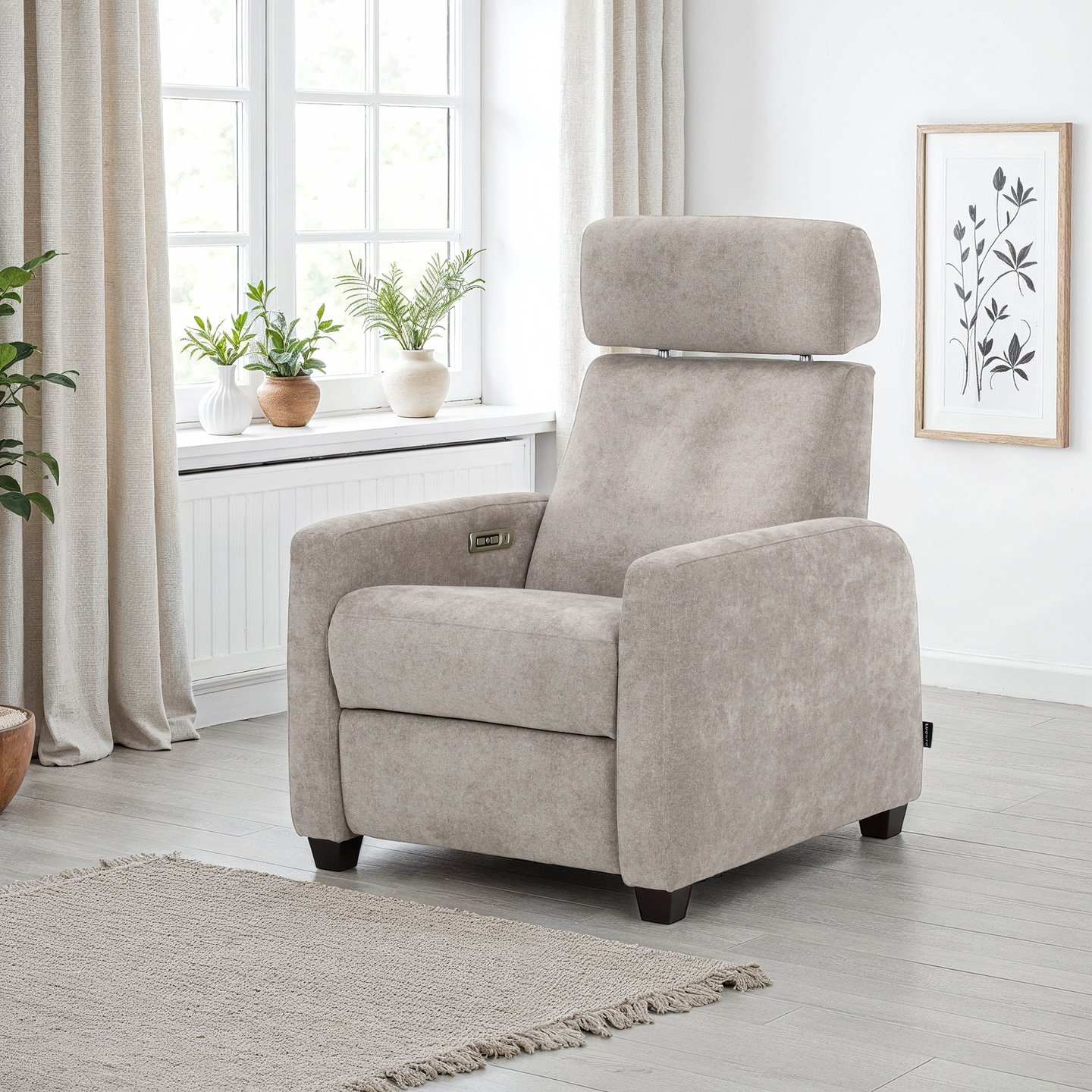 Zero Ergo Motor recliner-lepotuoli, Cloud 09 ruskea / wenge jalka