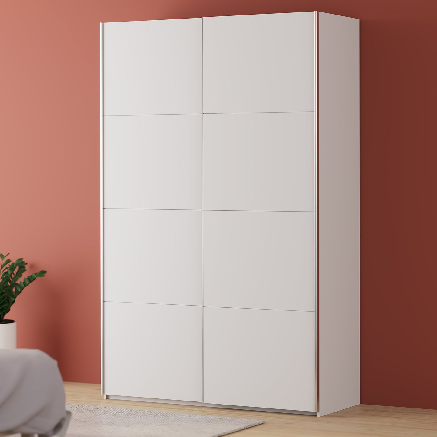 Fittio liukuovikaappi 150cm, valkoinen