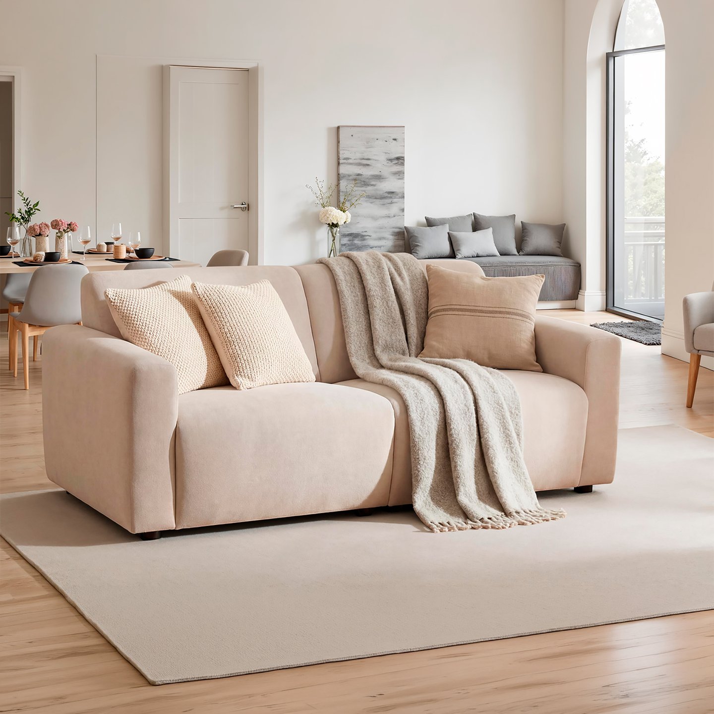 Basel 2-istuttava sohva, beige