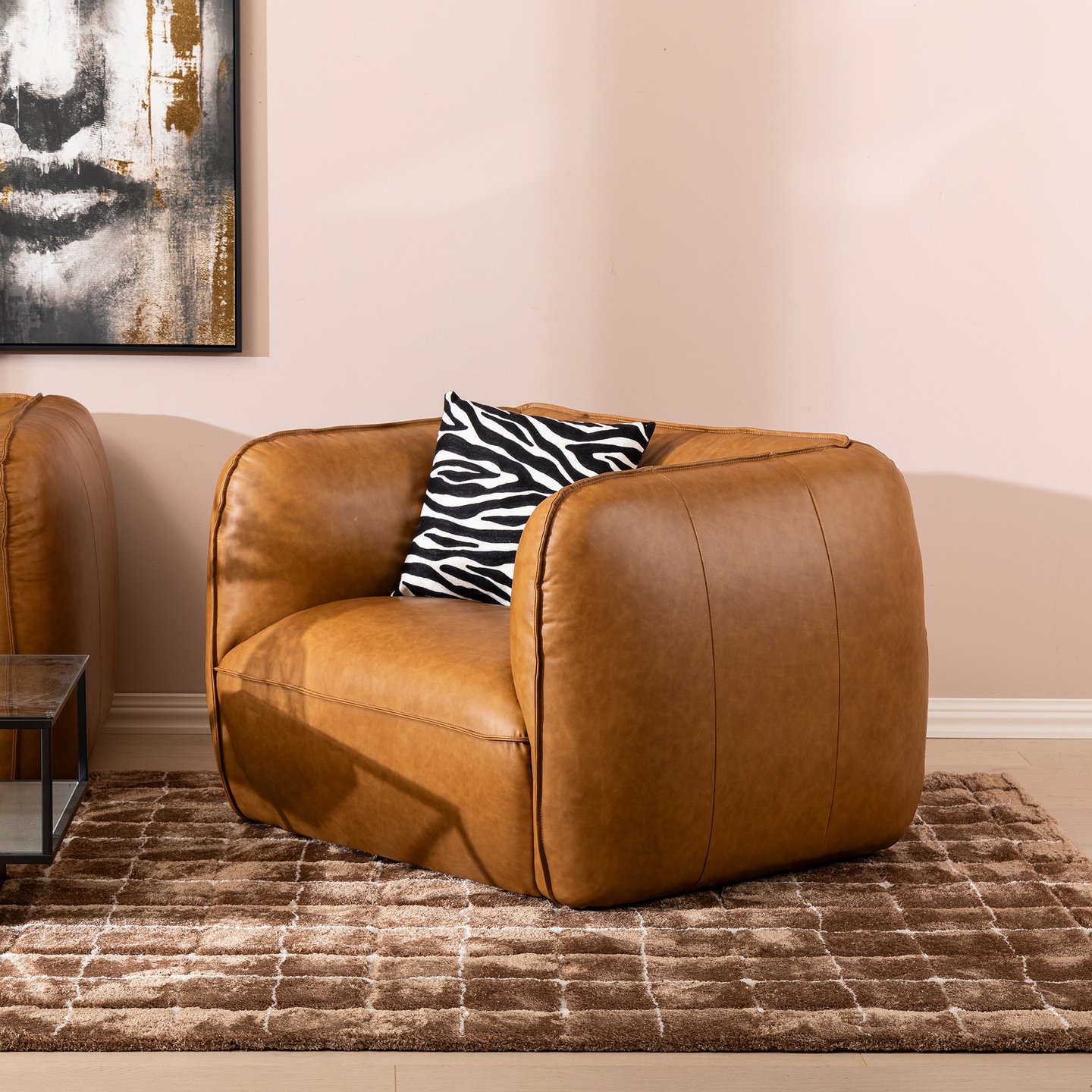 Novelli 1-istuttava lepotuoli nahka wax brown