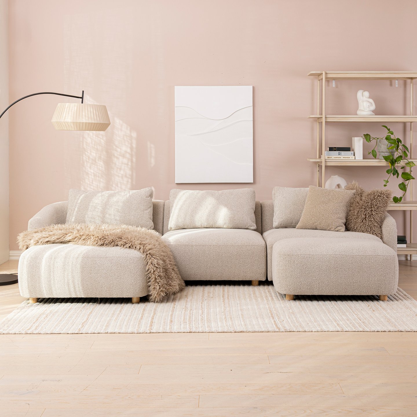 Boulevard u-kulmasohva, beige