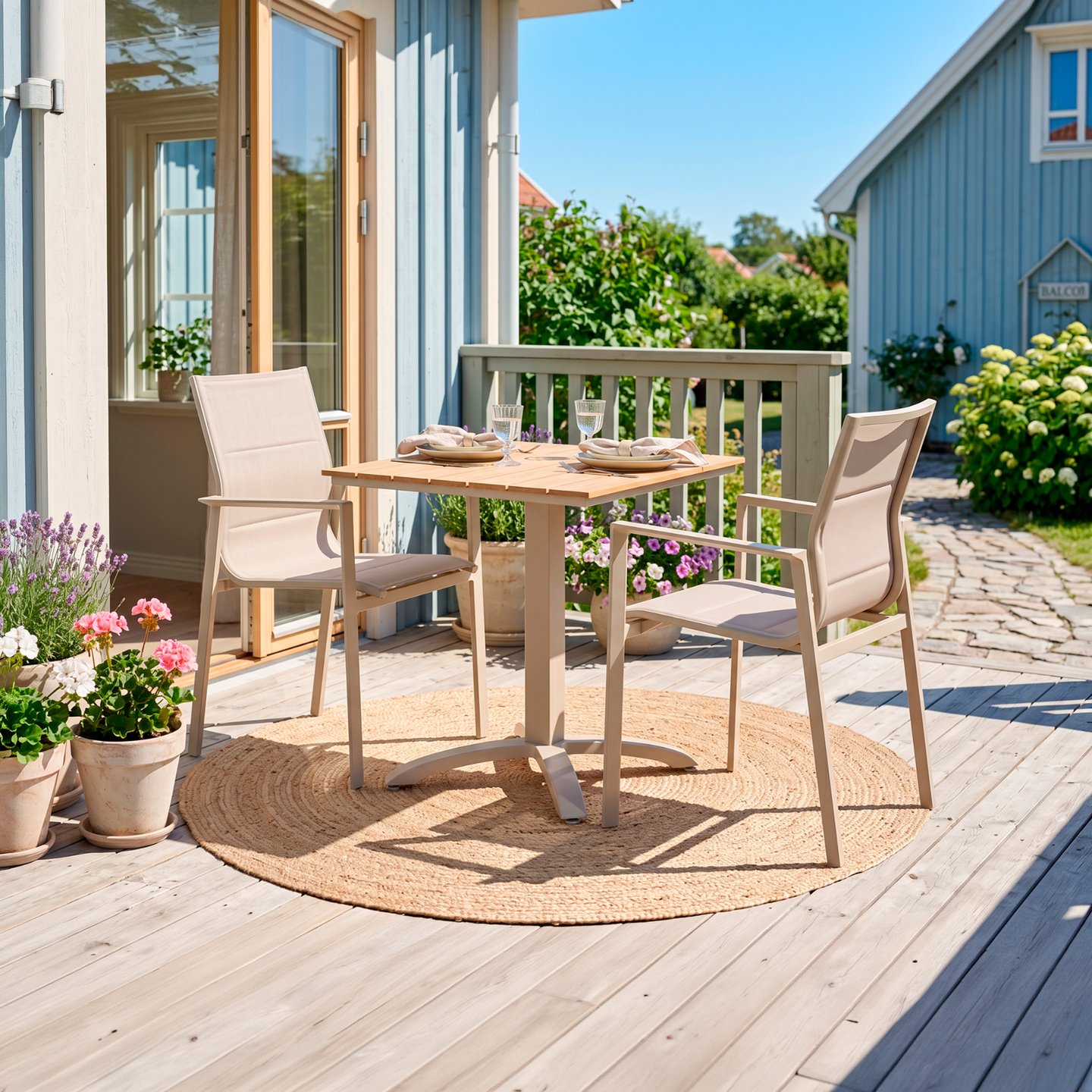 Saarni & Messina ruokailuryhmä 70x70, kahdelle, saarni/khaki