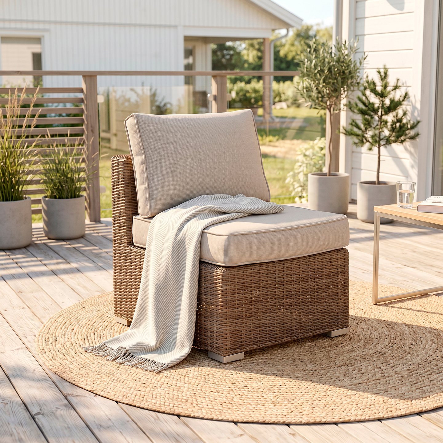 Mode väliosa natural polyrottinki / beige pehmuste