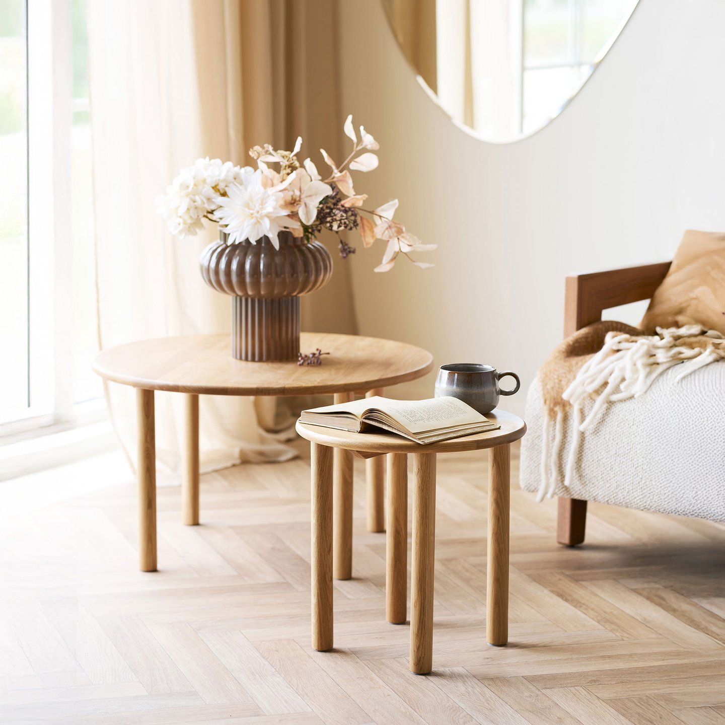 House Nordic Jena sohvapöytä pyöreä 70cm, natural tammi