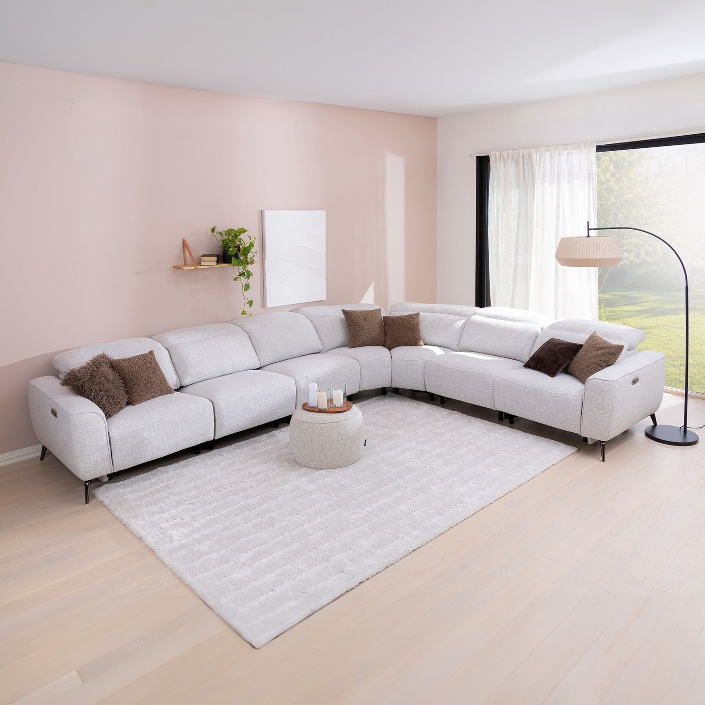 Loungea Scandic kulmasohva mekanismeilla 3k2, harmaa