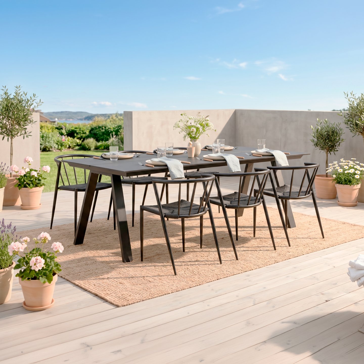 Messina & Deco ruokailuryhmä 220x100 kuudelle