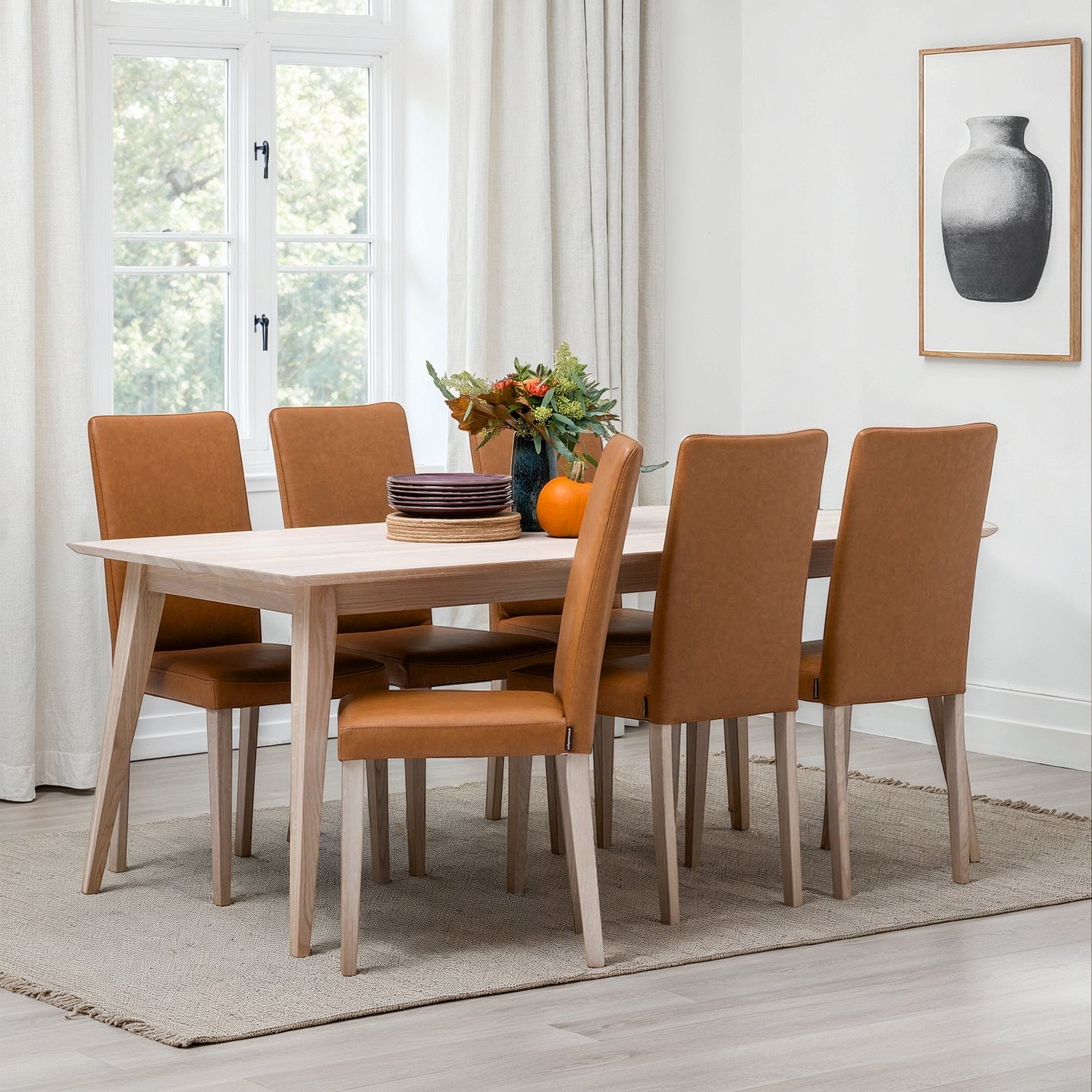 Alta ruokailuryhmä 90x180 kuudelle nordic tammi