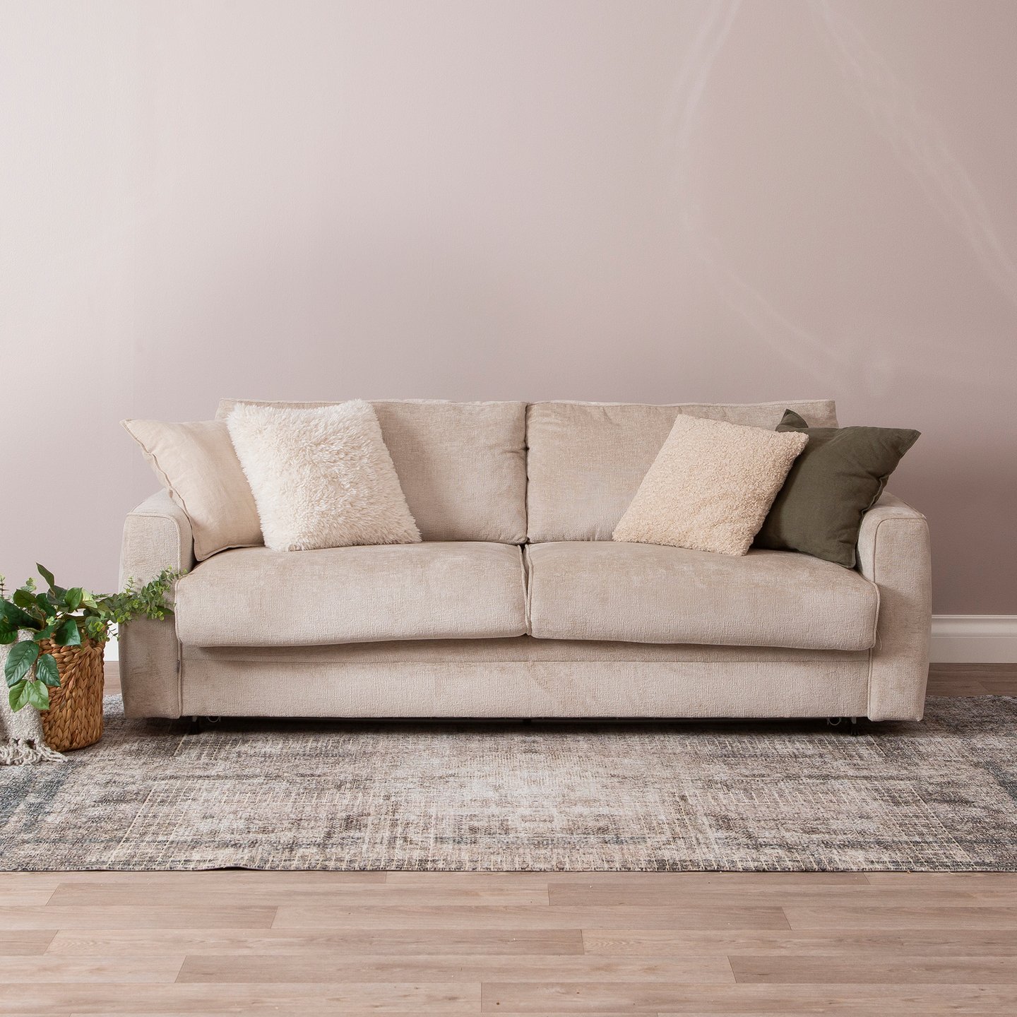 Vela 3-istuttava vuodesohva (patjan leveys 160cm), Jazz 3107 beige