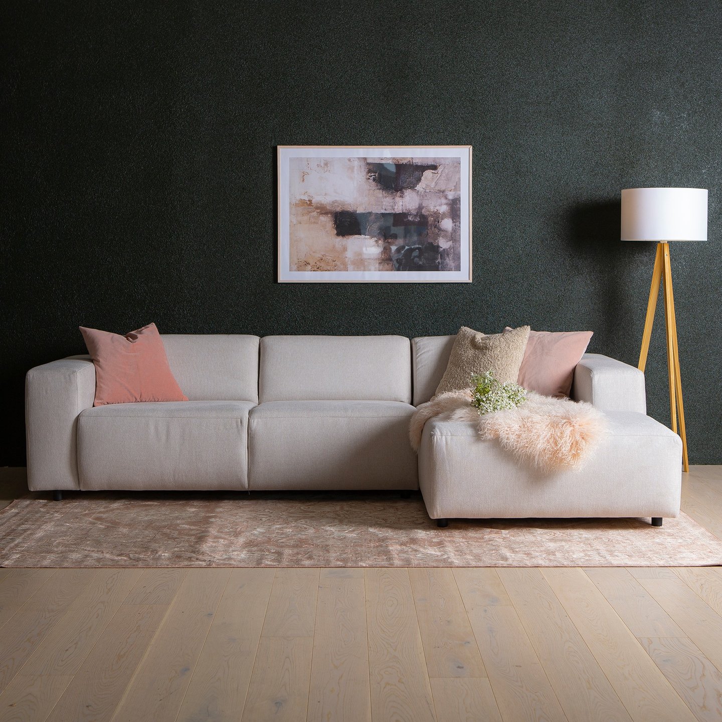Lugo 3-ist. divaanisohva oikea, beige