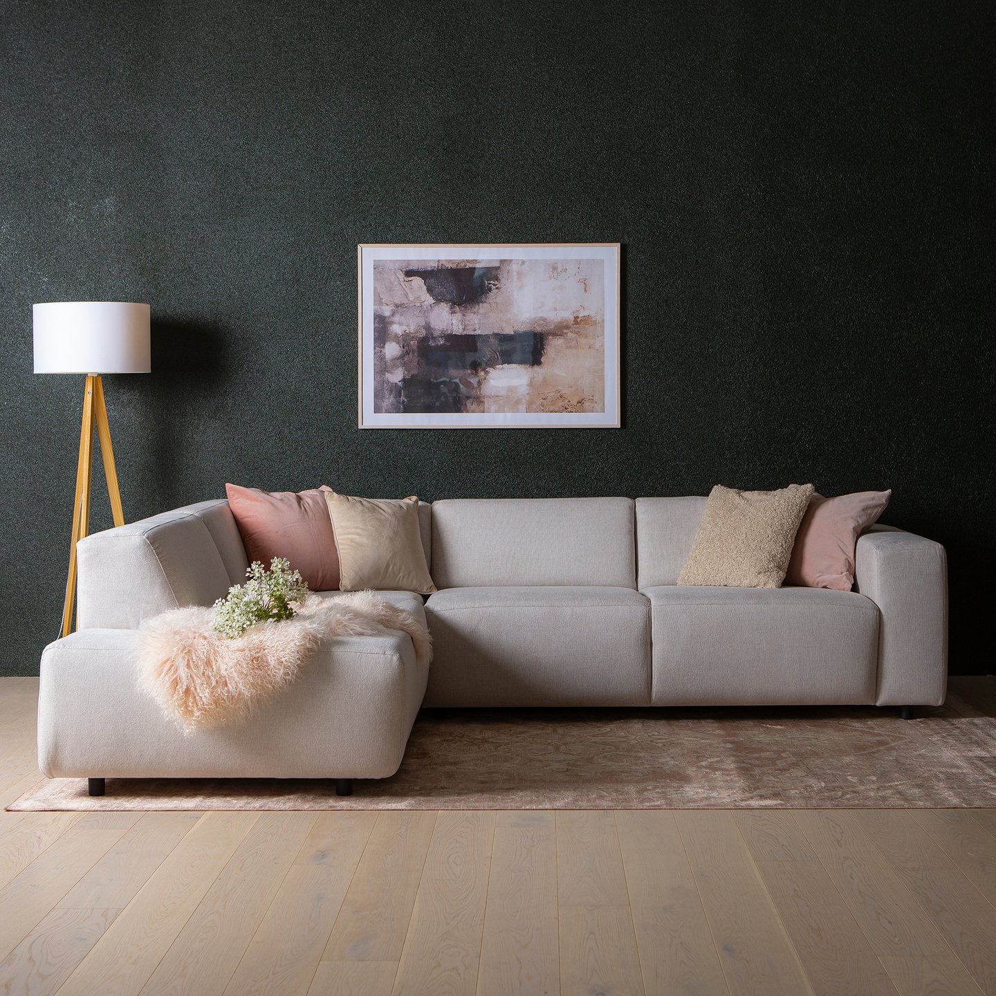 Lugo avokulmasohva vasen, beige